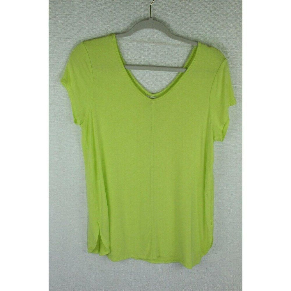 Cupio Womens Top T-Shirt Medium Short Sleeves Neon Yellow